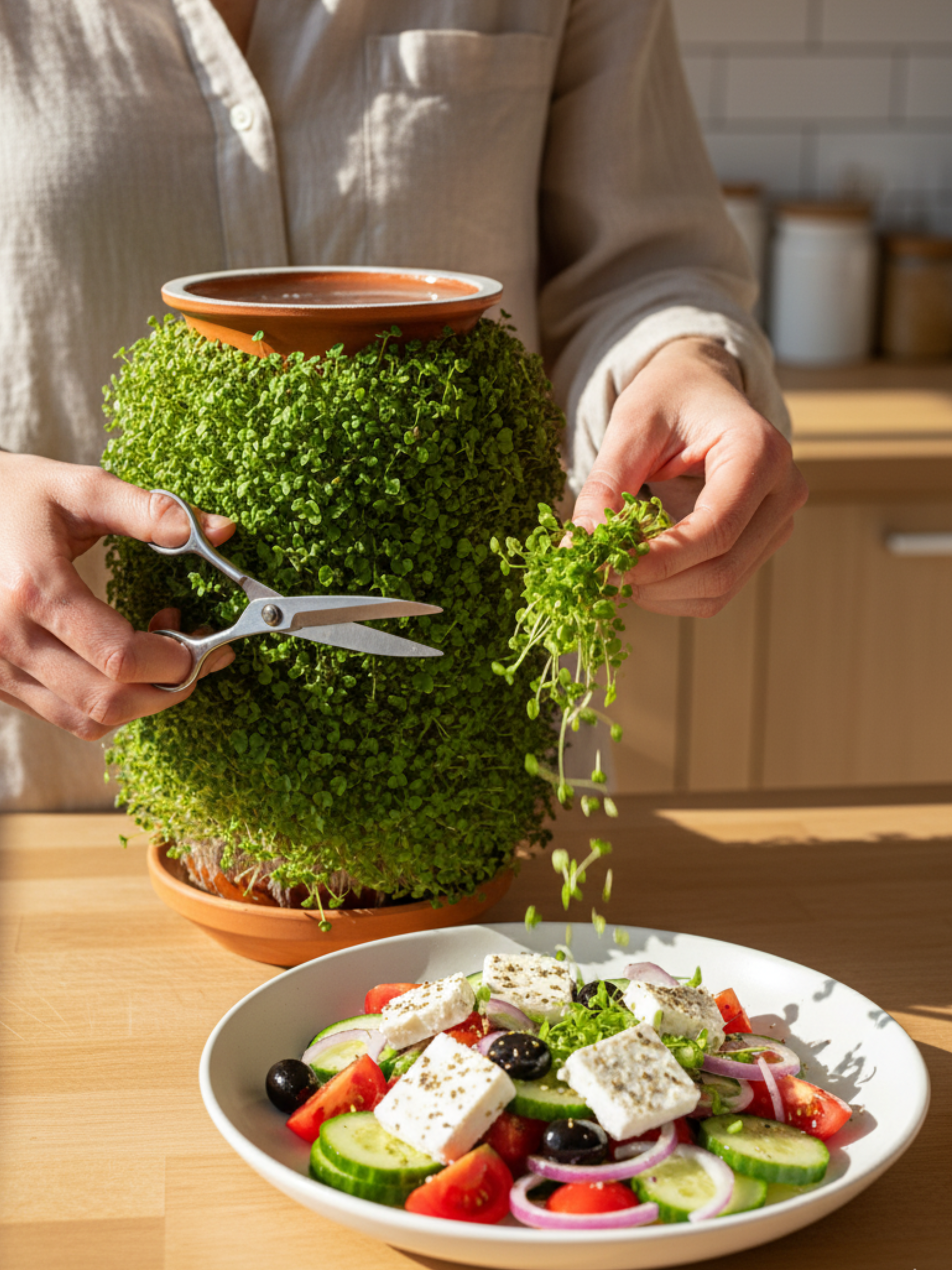 Chia tohumunu salatanız için Canlı Saksıdan sağlayın.